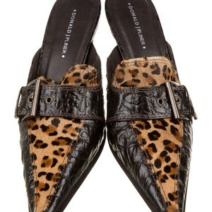 🎄🎁 Stunning Croc, Cheetah Heeled, Buckled Mules